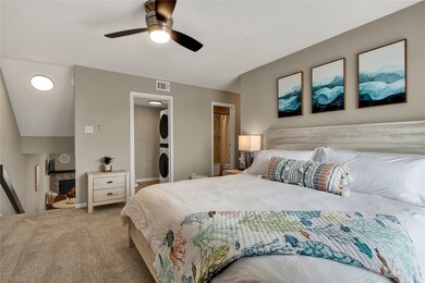 Huge primary bedroom only 8 steps up from living a