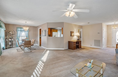 The kitchen pass through is convenient for hosting all of your parties.