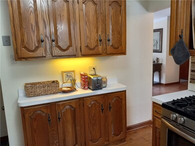 Extra counter and cabinet space.