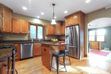 Custom kitchen island with room for seating.