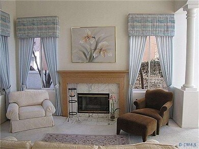 Living room with 20 foot ceilings and beautiful fi