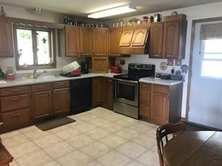 another shot of the kitchen showing the back door