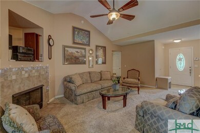 Living Room with vaulted ceilings