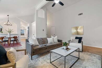 Living area featuring light wood finished floors, 