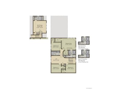 Second floor layout - home will have the dual vani