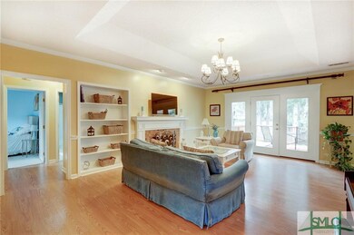 Fireplace and built-in bookcase in living room