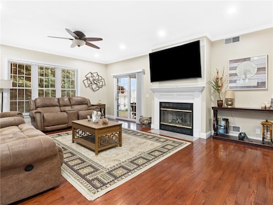 Family room with fireplace