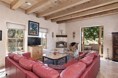 Living Room with Wood-Burning Fireplace