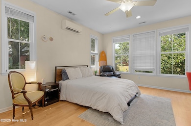 Primary suite overlooking backyard