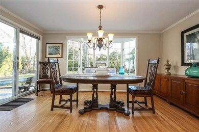 Formal Dining room with sliding glass doors to the
