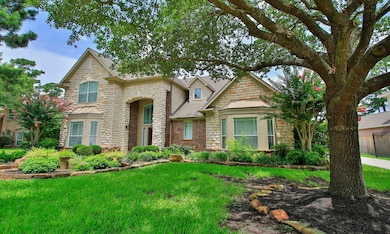 Crepe myrtles flank the end of the home and return