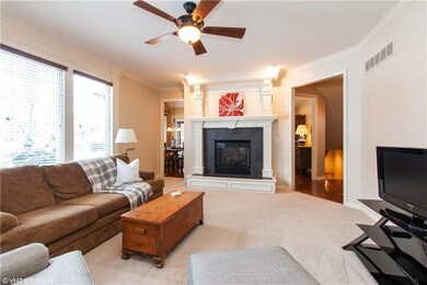 Great Room has See-through Fireplace to the Hearth