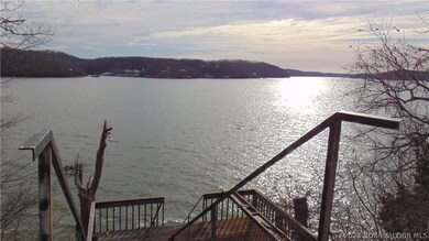 Stairs and deck down to lake