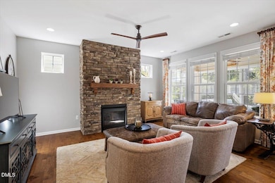 Gas Fireplace with Stone Surround