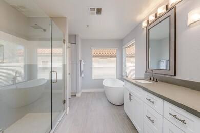 Master bathroom, shower freestaning tub