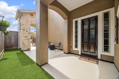 This photo showcases a welcoming entryway with a s