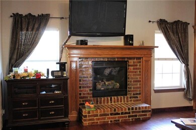 Brick Fireplace with Gas Logs
