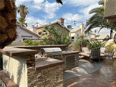 Stone and stamped concrete in beautiful built in B