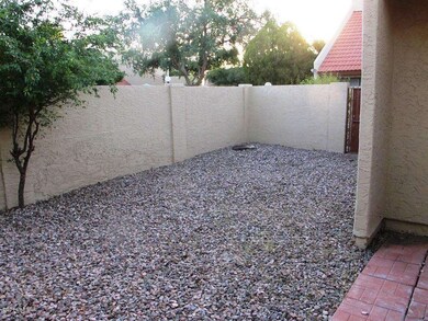 Private backyard off patio