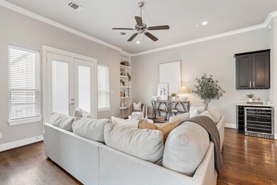 French doors from the living area open up on to th