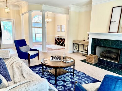 Living room with view of the fireplace
