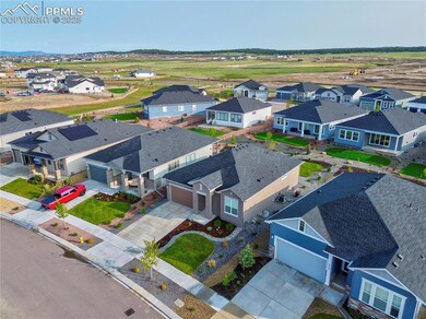 Aerial perspective of suburban area