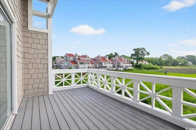 Wooden terrace with a residential view