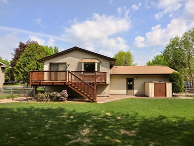 Large deck located off kitchen