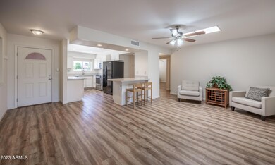 Living room and kitchen