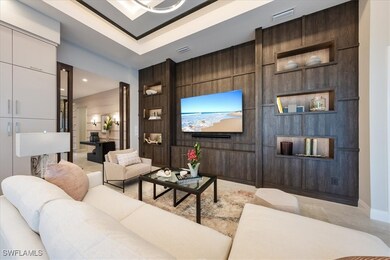 Building lobby featuring wood walls and recessed l