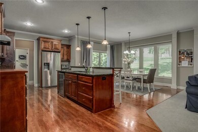 Expansive island with granite eating bar.
