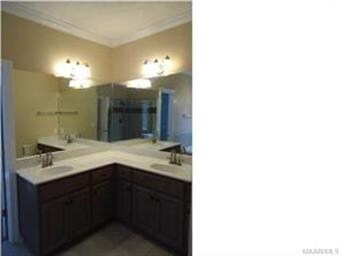 The Master Bathroom has a double split vanity.