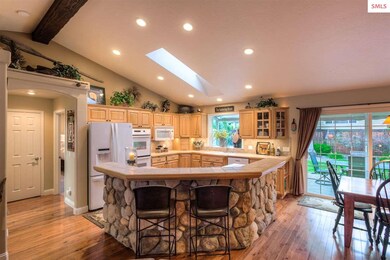 The Kitchen has plenty of counter space and a brea