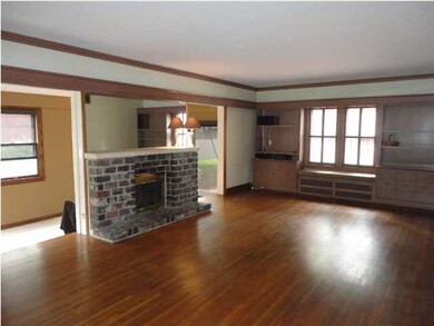 View of Living Room~ Big Fireplace!