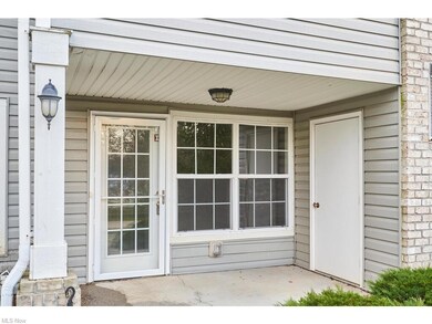 The front door of this ranch condo also offers a c