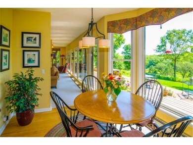 Breakfast room overlooking the river, fields and w