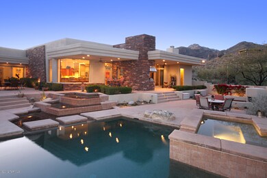 Stunning rear yard with pool and spa