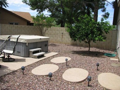 Nice concrete walkway to hot tub.