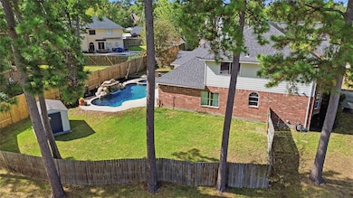 Aerial view of side yard 7411 Stonesfield Place