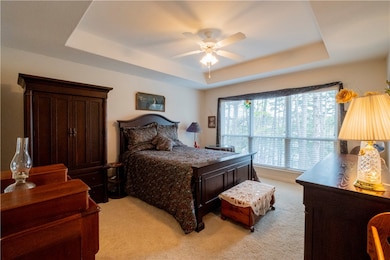 Primary bedroom view of lake