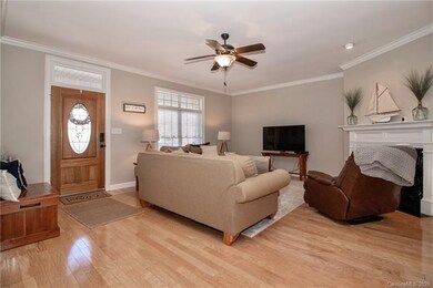 View of living room and front entry