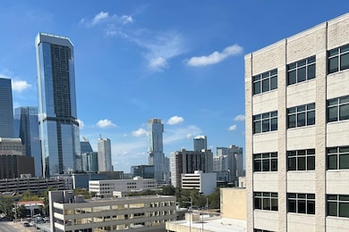View of city skyline from Balcony