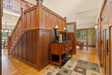custom stairs with wood inlay