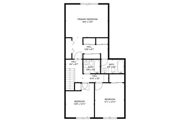 Floor plan for 2nd floor with approximate measurem