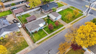Aerial view of residential area