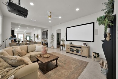 Spacious, modern living room with a neutral color