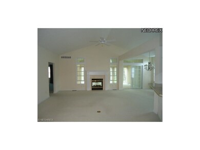 The great room is accented with a see through gas 