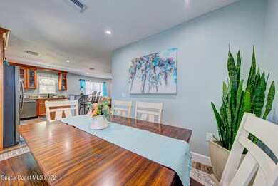 dining room open to kitchen