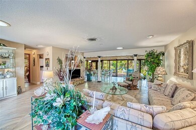 Living room featuring a textured ceiling