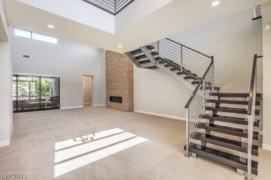 Spacious Great Room with stone fireplace and float